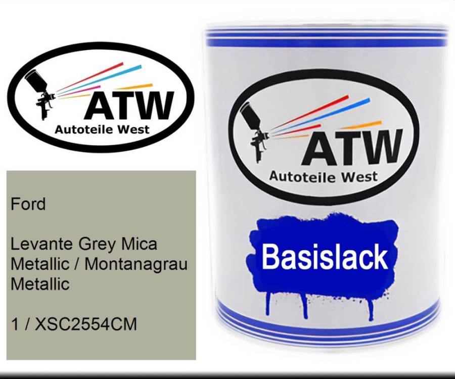 Ford, Levante Grey Mica Metallic / Montanagrau Metallic, 1 / XSC2554CM: 1L Lackdose, von ATW Autoteile West.